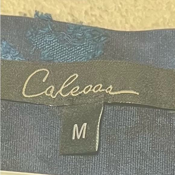 Caleaaa Elegant Blue Tie Dye‎ Short Sleeve Women's Top Sz M - Picture 4 of 7